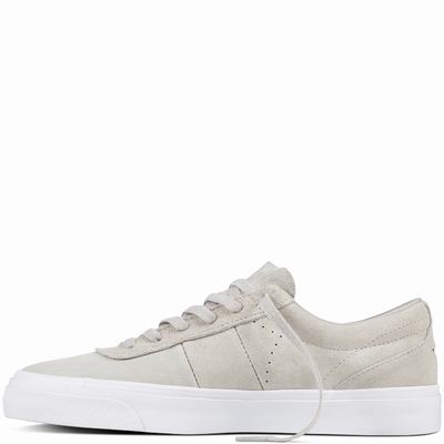 Converse One Star Cc Pro Platinum Suede Low Tops Womens - Grey/Grey Shoes (735IQAXC)